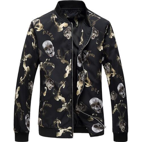 HCXY 2019 autumn Jacket Men Bomber Jacket Fashion printing Leisure Slim Fit Pilot Bomber Jacket Coat Men Jackets Plus Size 6XL