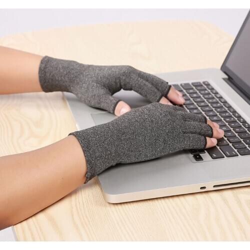 Women Men Arthritis Compression Gloves Fingerless Joint Pain Relief Rheumatoid Osteoarthritis Hand Wrist Support Therapy Mittens