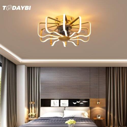 Nordic Decor LED Ceiling Fan with Lights Remote Control Bedroom Decor Ventilator Lamp Living Room Dining Room TODAYBI