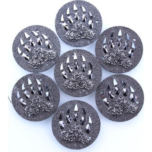 Taidian Resin Cabochons Flatback 25mm New Claw Designs Earrings Bracelet Silver Color Girls Gift Jewelry Making Findings 50piece