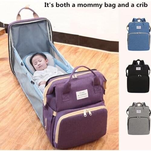 Large Capacity Diaper Bag Mummy Birthing Backpack Travel Portable Shoulder Multifunction Fold Bed Bags Waterproof Stylish Pack