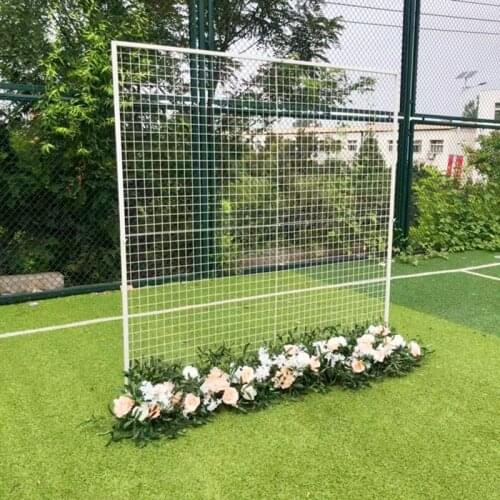 Wedding Decor Props Wrought Iron White Grid Circle Wedding Arch Backdrop Flower Frame DIY Wedding Festival Stage Flower Shelf
