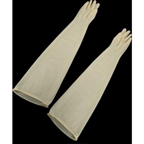 Heavy Duty Latex Gloves, Resist Acid, Alkali and Oil, 60cm 1 Pair, Yellow