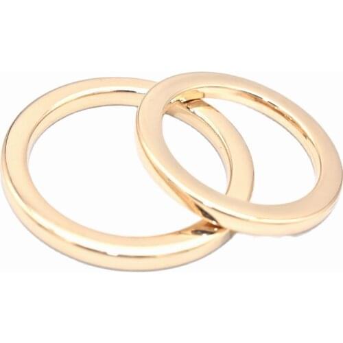 Light Gold Flat Round O Ring Loop metal Round Closed Ring O-Rings Snap Clip O Ring for Bag Handbag Keyring Purse