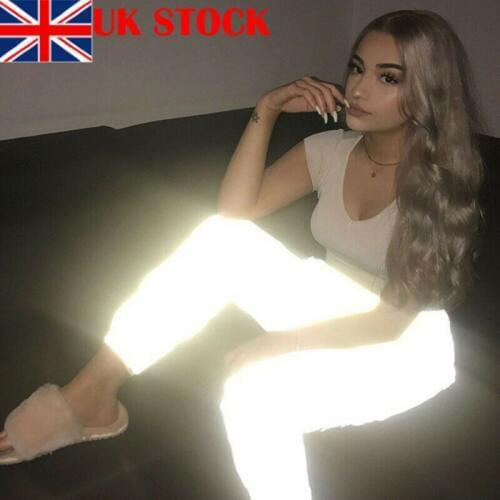 Men Women Hip Hop 3M Reflective Dance Pants Boy Sports Cycling Jogging Trousers