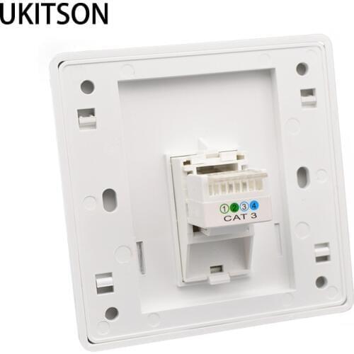 1 Port Cat 3 RJ11 Phone Socket Wall Outlet White Color Telephone Connector Plug