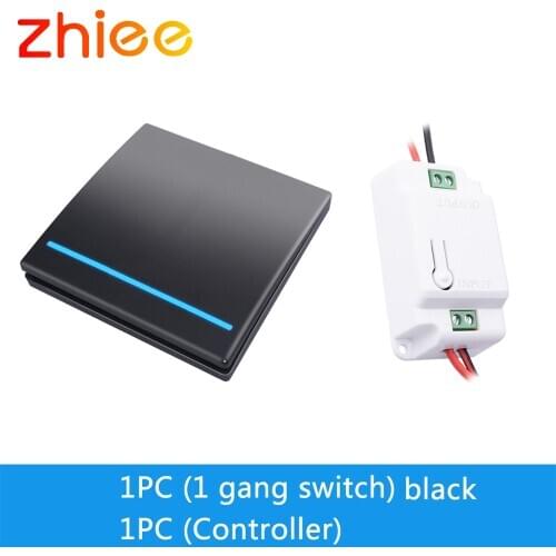 Zhiee 1/2/3 Gang 433Mhz Smart Push Wireless Wall Switch Light RF Remote Control 110V 220V Receiver Home Button Ceiling Lamp