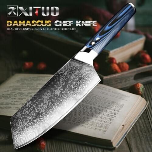 XITUO Damascus Knives Chef Knife Japanese Kitchen Knife Damascus VG10 67 Layer Stainless Steel Knives Ultra Sharp G10 Handle New
