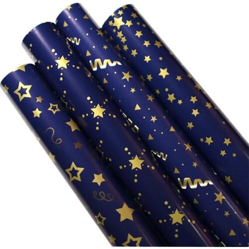 Bright Copper Paper Metal Navy Blue Gold Christmas GIft Present Decoration Art Paper 10sheets 50*70cm