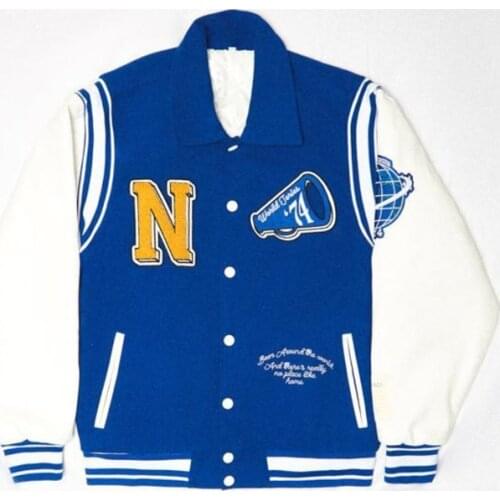 2021 New Letter Print Bomber Jackets Women Casual Streetwear Blue Embroidery Loose Jacket PU Long Sleeve Womens Baseball Jacket