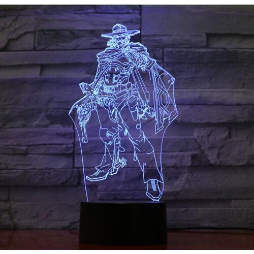 3D Lamp Overwatch Jesse Mccree Wonderful Present for Boyfriend Touch Sensor Cutomized Led Night Light Lamp for Decoration
