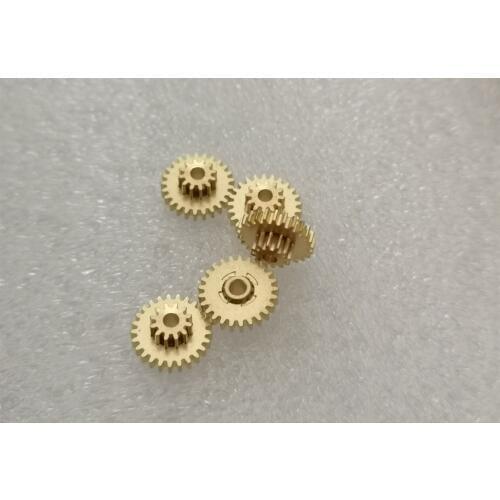 Double metal gear 0.4 Modulus 12 25 Teeth 0.4M 12t 25t Duplex gear Outer Diameter 10.5mm Width 1.8mm For 2mm