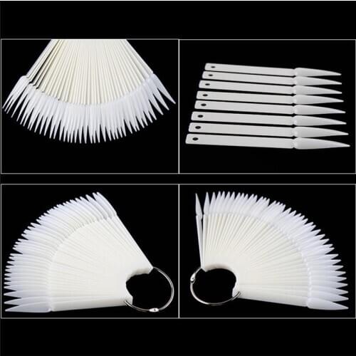 40 Pcs/Set Nail Tips Display Artificial Nails Color Chart Palette Practice Long Stiletto Sharp Removable Tip Fake Nail