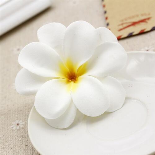 Cloth Hawaiian Plumeria Frangipani Artificial Lint Flower Heads Wedding Party Decor Flowers 5Pieces 7cm