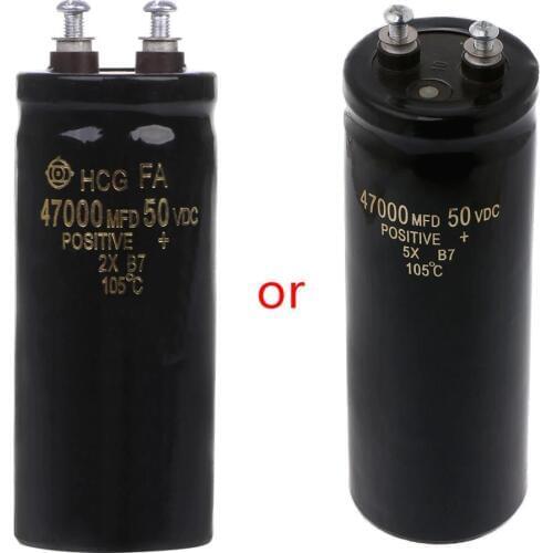 50V 47000UF/MFD Aluminum Screw Audio Filtering Electrolytic Capacitor 105 Celsius Dropship