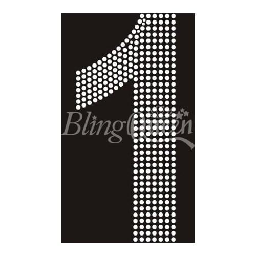 BlingQueen 25PCS/LOT Korean Rhinestone Appliques Transfers Number Design