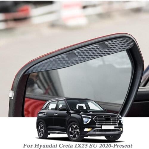 Car Rearview Mirror Rain Eyebrow Auto Shield Snow Guard Sun Side Visor Shade Protector For Hyundai Creta IX25 SU 2020-Present