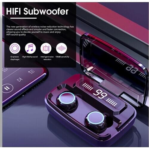 Sweettreats Touch Control Wireless Earphone Bluetooth stereo gaming headset Sport waterproof Earphones with Microphone LED Charg