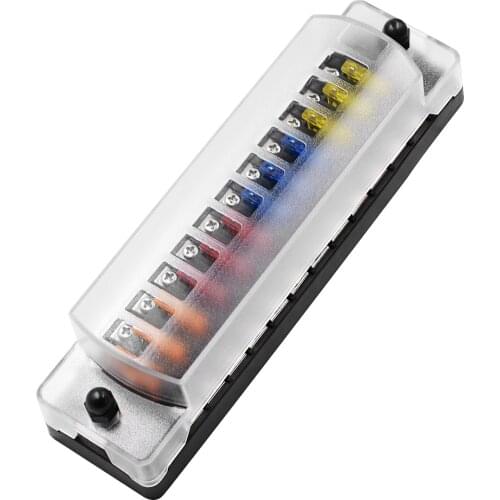 6/12Ways Fuse Blade Block Holder w/ Screw Nut Terminal ATC ATO Fuse Box Vehicle Car Boat Marine Auto DC 12V-32V