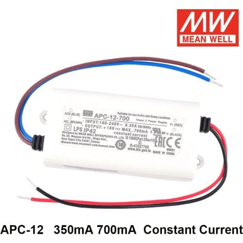 MEAN WELL APC-12 12W Single Output Switching power Supply 350mA 700mA APC-12-700 APC-12-350 Meanwell Constant Current LED Driver
