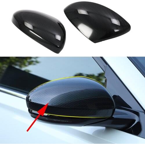 Carbon Fiber Black Cover Fit For Nissan Altima 2019 2020 2021 Accessories Rear View Mirror Cap Protector Molding Trim