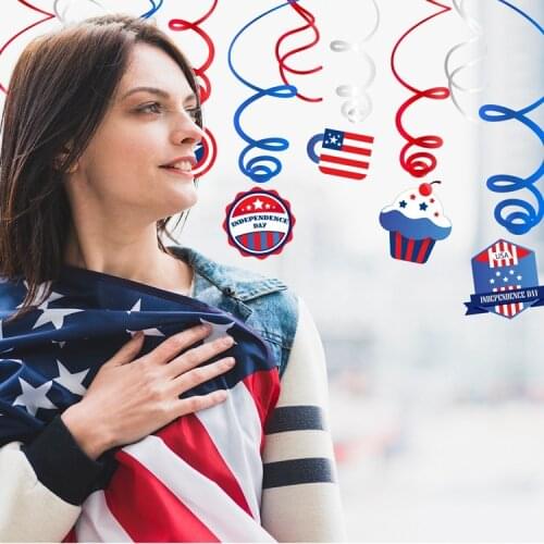 Independence Day Doll Unique Decorative Faceless Figure Toy For Gifts 4th Of July Spiral Hanging Swirl Pendant Spiral