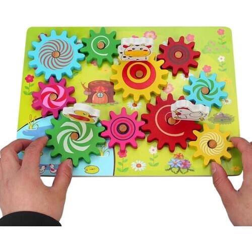 1-2-3-4 Year Olds Children Wooden Large Gears Child Fun Building Blocks Screws Fight The Baby Desktop Educational Toys 2021