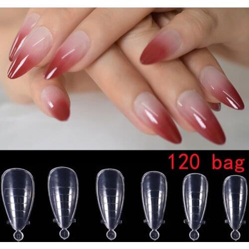 Dual Forms Quick Extension Full Cover Reusable Nails Mold Building Poly UV Gel Form Almond Art Tips Manicure