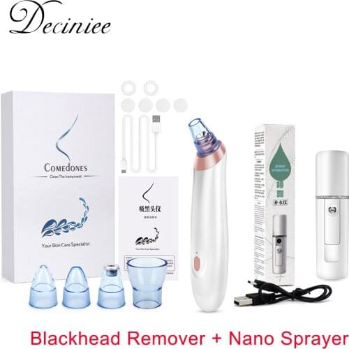 Electric Blackhead Remover Pore with nano Sprayer Face Nose Vacuum Suction Blackhead Pimple Acne Removal Cleaner Skin Care Tool