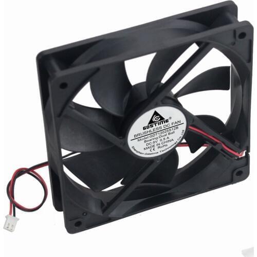 Gdstime 50 Pcs 5 Volts Ball Bearing 120mm x 25mm High Speed 2000RPM Motor DC 5V Cooling Fan 120*120*25mm 12cm PC Cooler 12025
