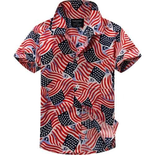 Cotton 100% floral shirt hawaiian shirt aloha shirt for boy T1516