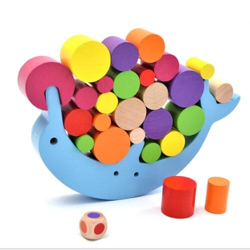 Preschool Enlightenment Toys Baby Training Dolphin Colorful Wooden Building Blocks Stacking Desk Games Early Education Toys