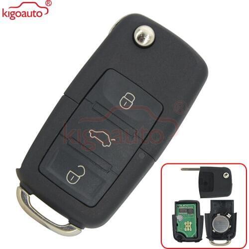 Kigoauto 1JO 959 753 N Remote key 3 button HU66 434Mhz for VW Bora Seat Ibiza Skoda Octavia 2000 1J0959753N 1998-2009