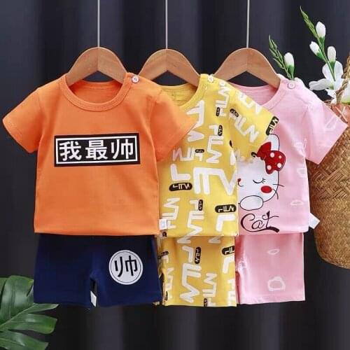 Newborn Baby Boys Summer Clothing Set Baby Girls Clothes Kids Cotton T-shirt+pants 2 Pieces Suit For Childrens 0-4 Years Old