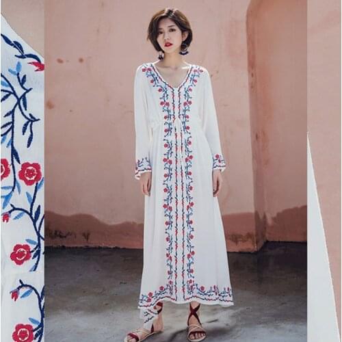 Summer Beach Maxi Dress Women Floral Print Boho Cotton Loose Long Dresses Casual Party Robe India Pakistan Clothing Plus Size