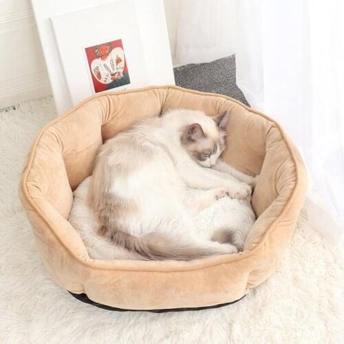 Cat Bed Winter Thick Warm Deep Sleeping Cave For Pet Top Quality Soft Mat Keep Warm luxury Puppy bed
