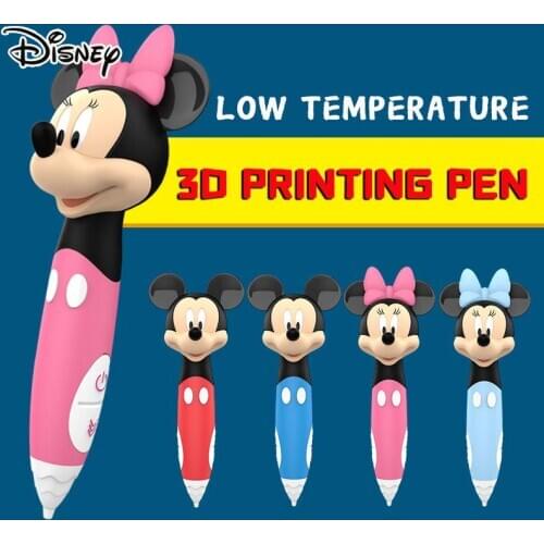 Disney Mickey Minne Low Temperature 3D Printing Pen Childrens Intelligent DIY Stereo Painting Science Education Kids Toys Gift
