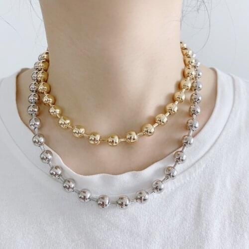 5pcs/lot Hiphop Style Fashion Jewelry 8mm Beads Chain Necklace Jewelry For Men Women