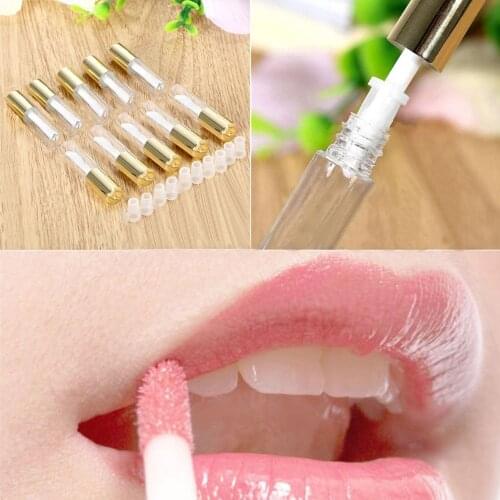 Lot 5pcs 1.2ML Gold Mini Empty Plastic Clear Lipstick Tube Balm Bottle Container Refillable Bottles