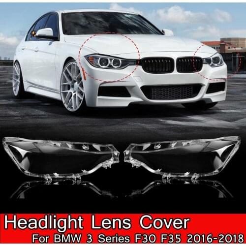 Left Right Car Front Headlamps Transparent Lampshades Headlights Cover Lens For BMW 3 Series F30 F35 2016 2017 2018