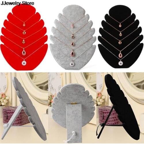 Hot 1pc Jewelry Pendant Necklace Chain Display Holder Stand Velvet Easel Organizer Rack Women Jewelery Multi-functional Storage