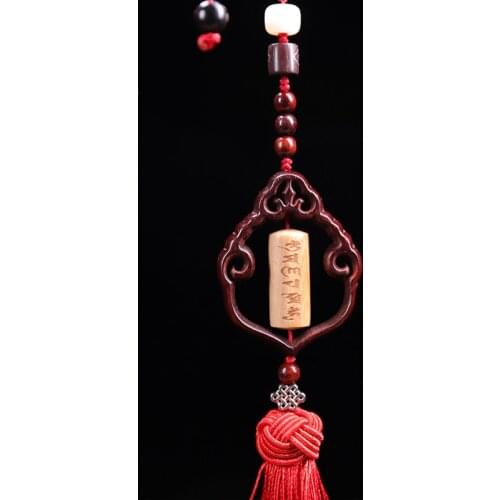 5cm Lobular Rosewood Pendant Buddha Lucky deduction Wood Sculpture Car Hanging Office Decoration Wall Decoration