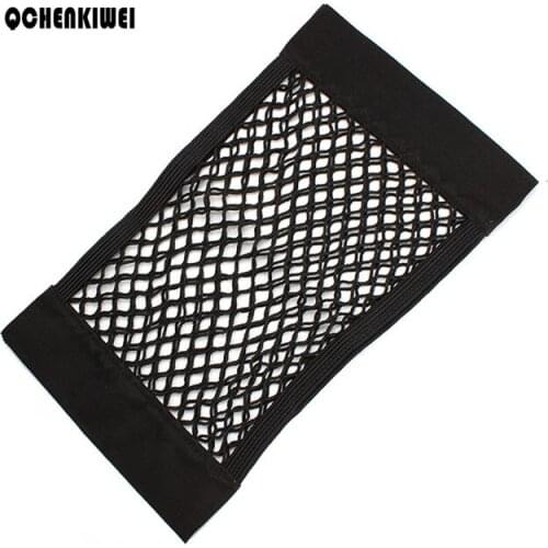 Strong Magic Tape Car Seat Back Storage Mesh Net Bag 40cm*25cm Luggage Holder Pocket Sticker Trunk Organizer Car Styling