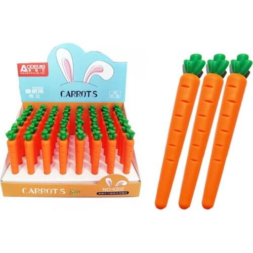 6 pcs/lot Cute Erasable Pen Special Rubber Carrot Shape Eraser for Erasable Gel Pen Supplies School Office Stationery For Gifts