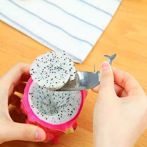 Passion Fruit Spoon Stainless Steel Fruit Opener Dolphin Shape Melon Scoops Avocado Opening Knife Cute Kitchen Gadgets