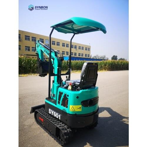SYNBON New Mini Excavator 1Ton Small Digger Ditch Cleaning Drilling Bulldozing Garden Cultivation Desilting Farm Landscaping
