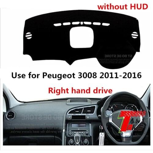 TAIJS 3 Colors Car Dashboard Cover Avoid Light Mat Fit for Peugeot 3008 2011 2012 2013 2014 2015 2016 Right Hand Drive