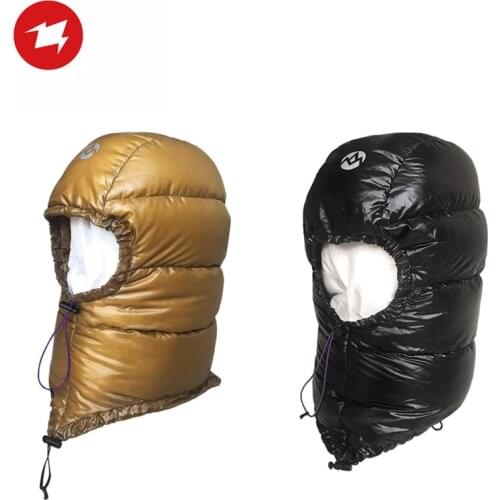 AEGIMAX Down Warm Mountaineering Windproof Down Hat Outdoor Camping Unisex Autumn Winter Hat