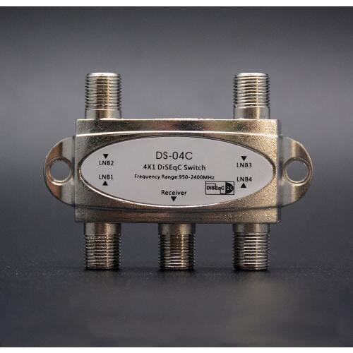 TV DiSEqC Switch 4x1 DiSEqC Switch Satellite Antenna Flat LNB Switch for TV Receiver