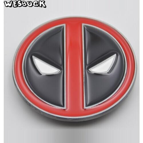 WesBuck Brand Fashion Buckles New Arrival Cool Red Metal Deadpool belt buckle Causal Belt Head